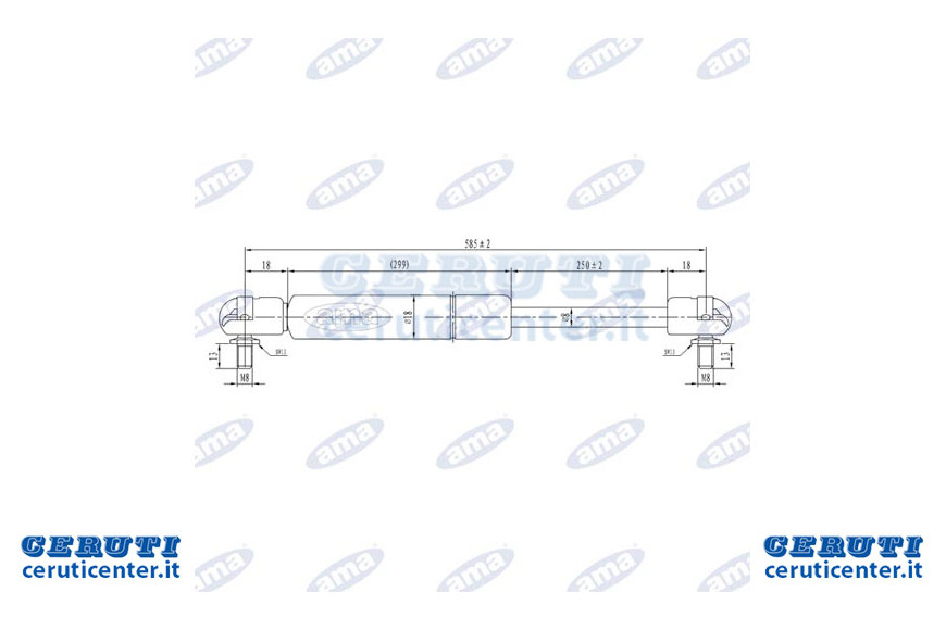 Extension Spring A Gaz Max 585 Mm 100N Steyer 99-976-047