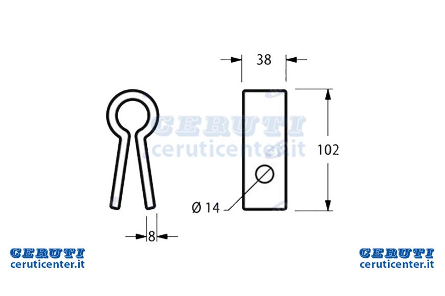 Brida Pour Couteau Adaptable Taarup L 102 Ø14