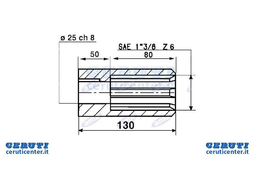 Brújula perfil 1 "3/8" Z6 Para Orbital Motors árbol Ø25mm