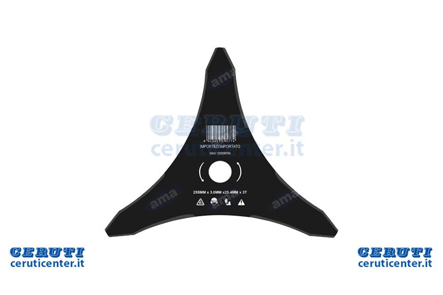 Disque 3 dents en acier - 255 mm