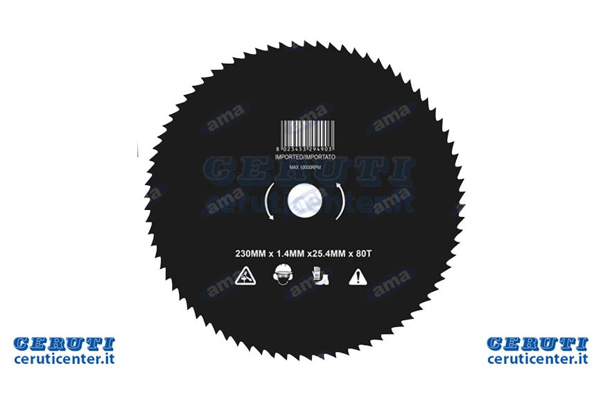 Disque 80 dents en acier pour Tronchetti - 230 mm