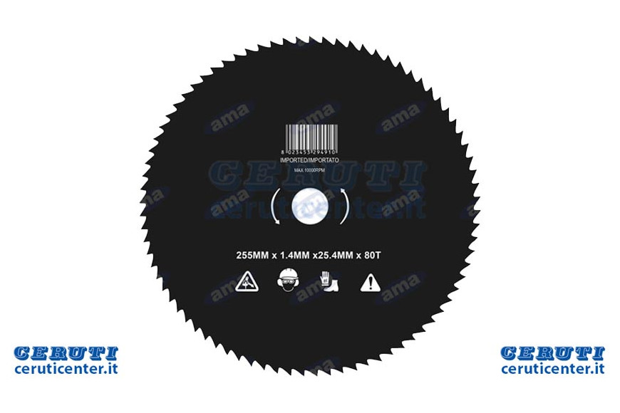 Disque 80 dents en acier pour Tronchetti - 255 mm