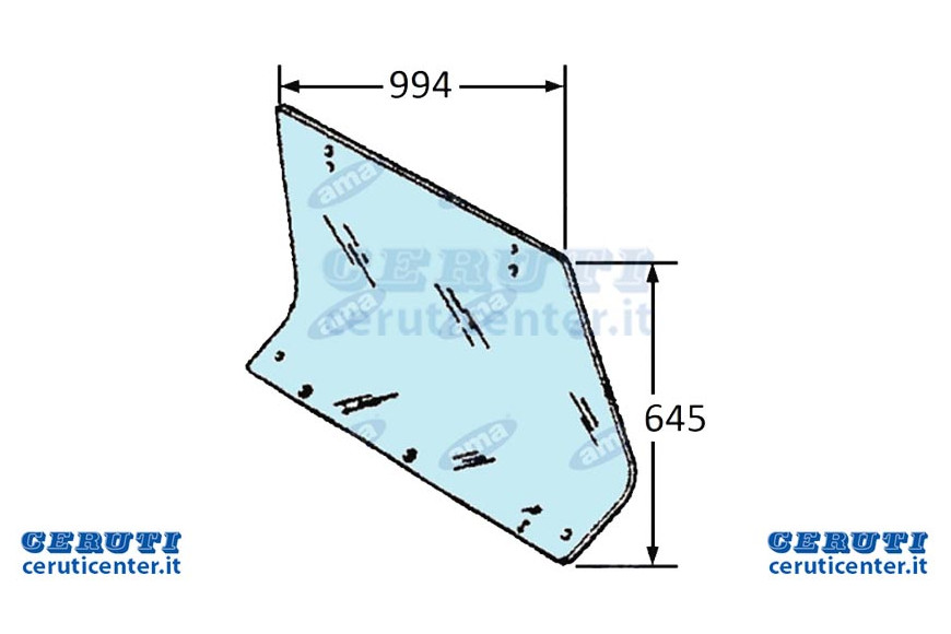 Cristal arrière Adaptable A Fiat Réf. 5124413 Orig.