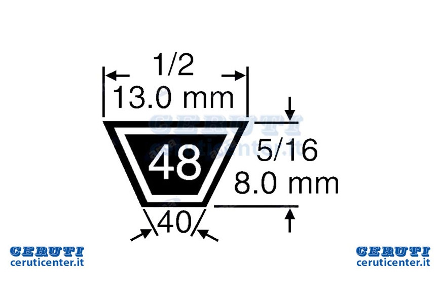 Cinghia Standard 1/2" X136" - Ama