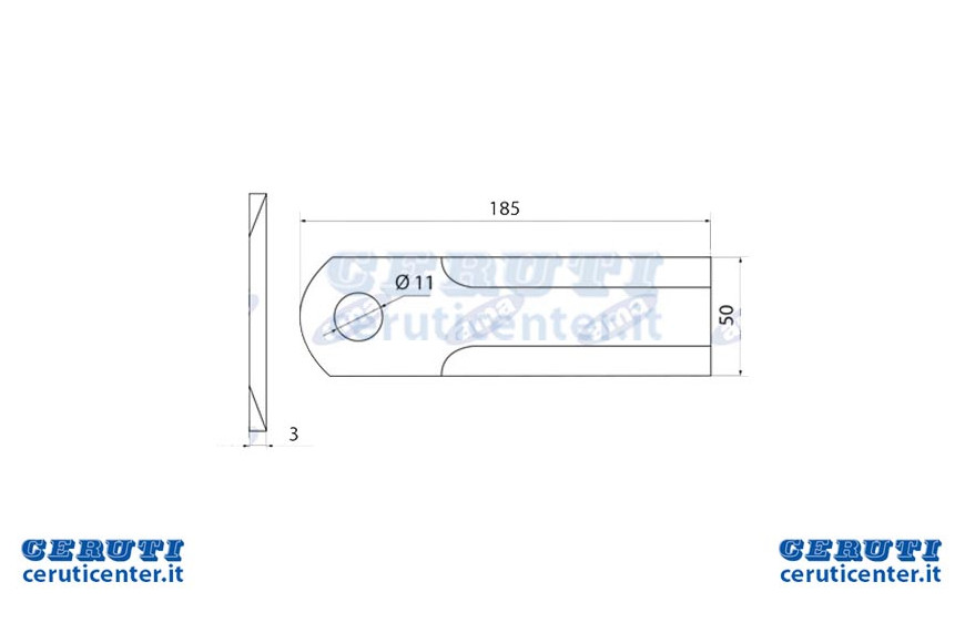 Couteau Chopper 185X50X3