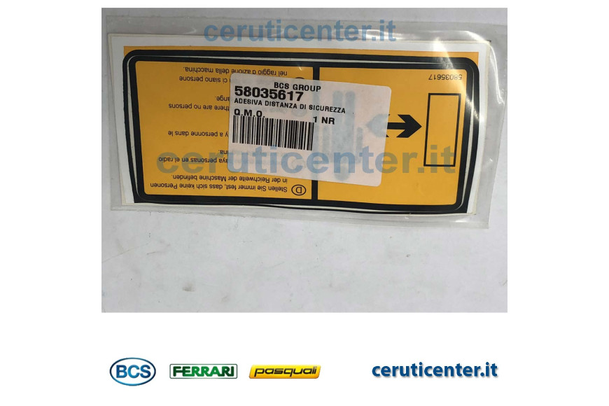 Decal - BCS genuine - 58035617