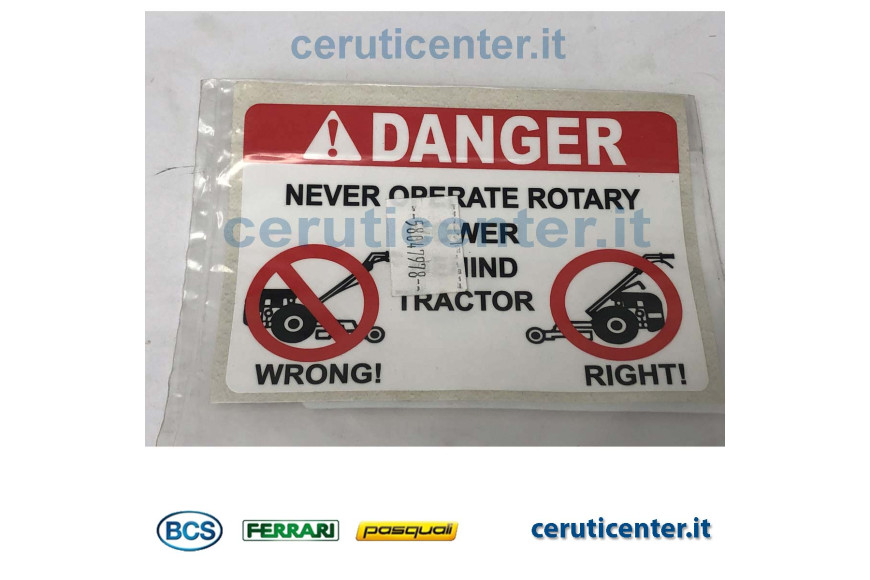 Decal - BCS genuine - 58047978