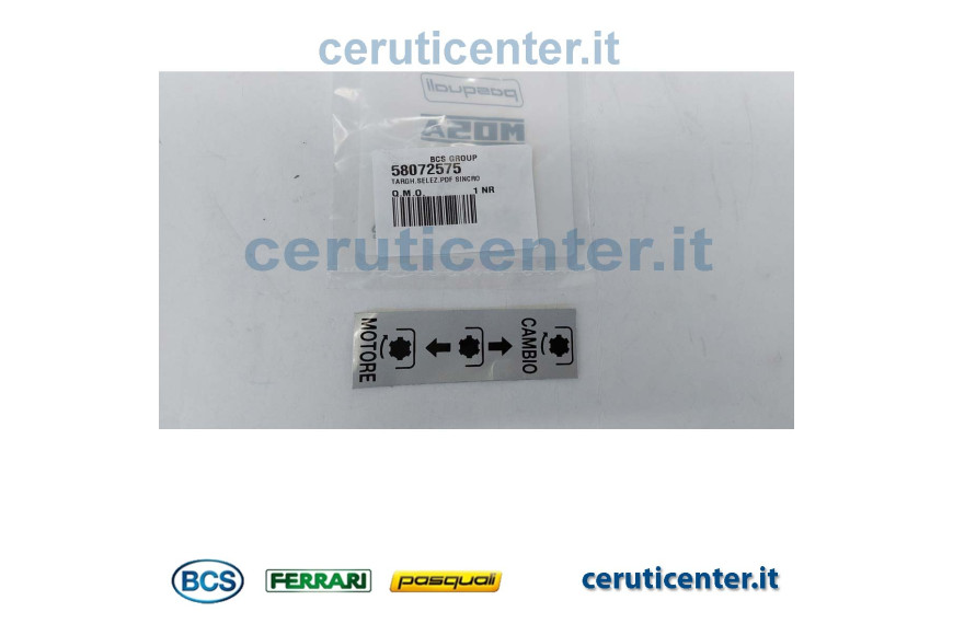 Targhetta - Originale BCS - 58072575 - sostituisce - 58070567, 58173794