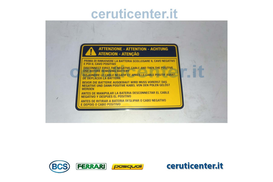 Targhetta - Originale BCS - 58173775