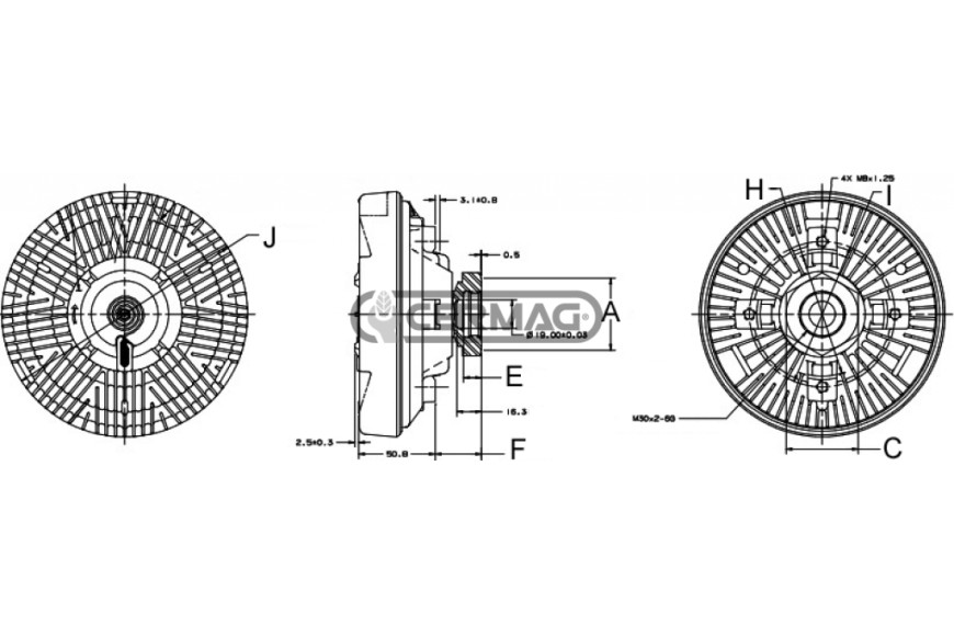 Giunto viscostatico MASSEY FERGUSON 5400 - Adattabile a OEM 3661727JA - 3780206M1 - 3783350M1