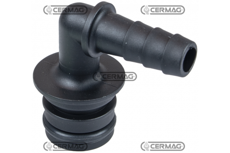 Raccordo a 90° con portagomma Diametro del tubo 10 mm