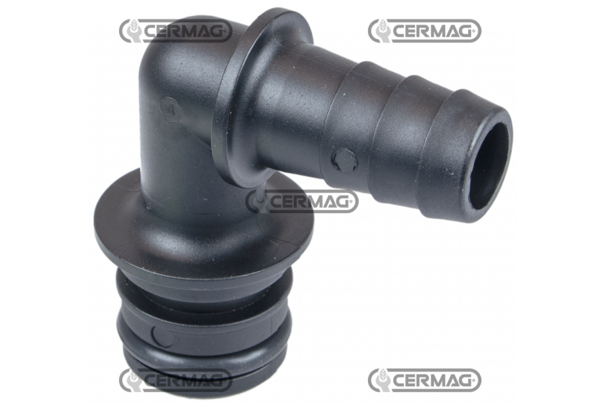 Raccordo a 90° con portagomma Diametro del tubo 13 mm