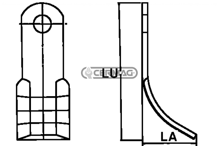 Coltello per trincia Foro 25.5 mm Piatto 60x8 mm - Adattabile a OEM 931040001