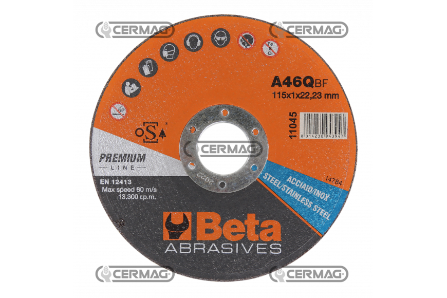 Disco da taglio per acciaio e inox Misura 115x1 mm
