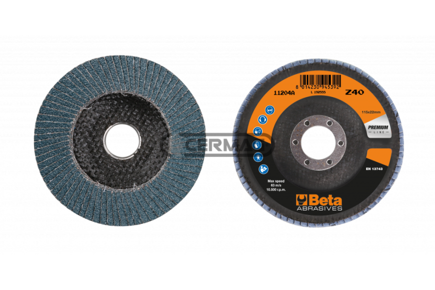 Disco a lamella con tela in zirconio Misura 115 - P.60