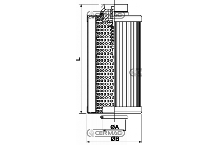 Cartuccia per filtri bassa pressione serie HF 547-10/20 Grado di filtrazione 25 µm