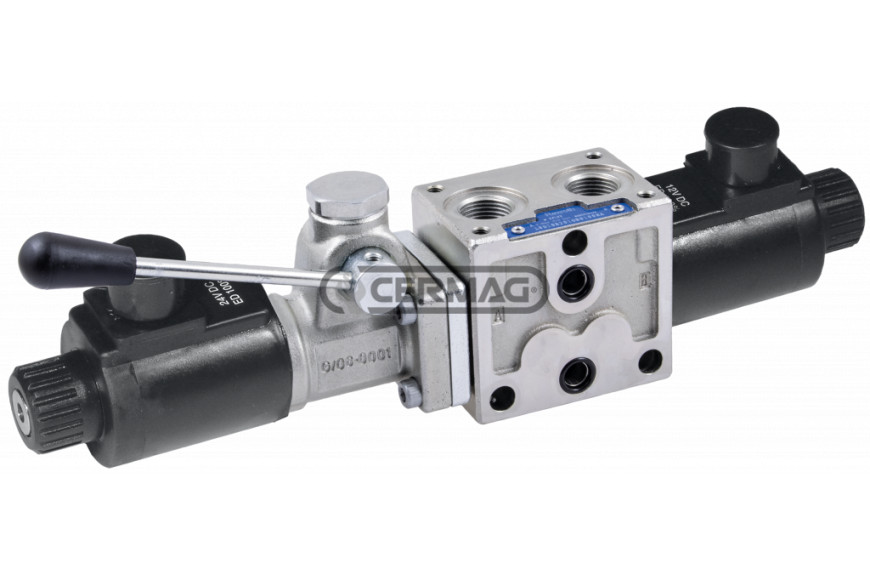 Sezione elettrodistributore - 12V ON-OFF - 50 L - 3/8" con leva centro chiuso