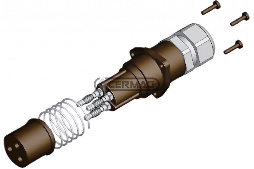 Presa elettrica 3 poli femmina per multifaster 1/2" - PARTE FISSA - Adattabile a OEM KIT SPEL08-3F