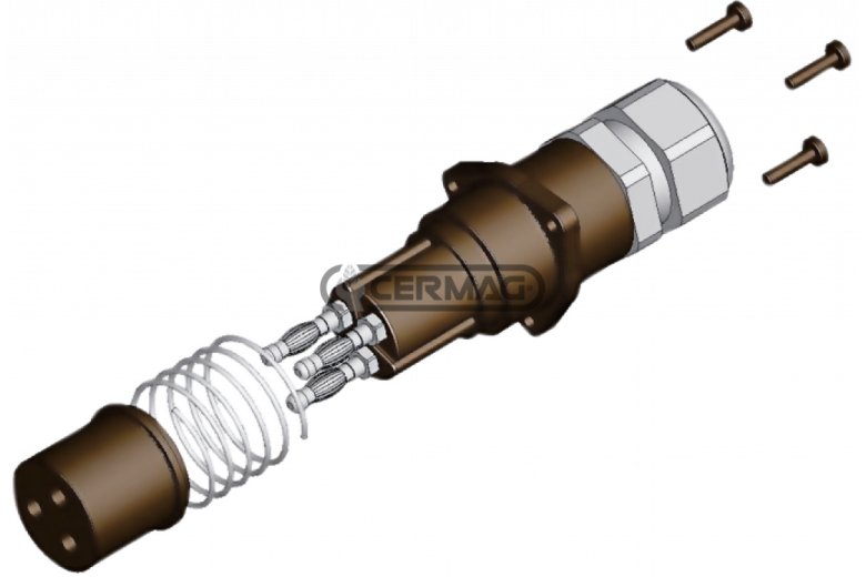Presa elettrica 3 poli femmina per multifaster 1/2" - PARTE FISSA - Adattabile a OEM KIT SPEL08-3F