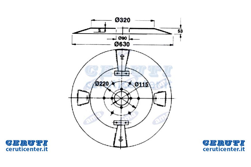 Porte-lame disque Ø630 Adaptable Fahr