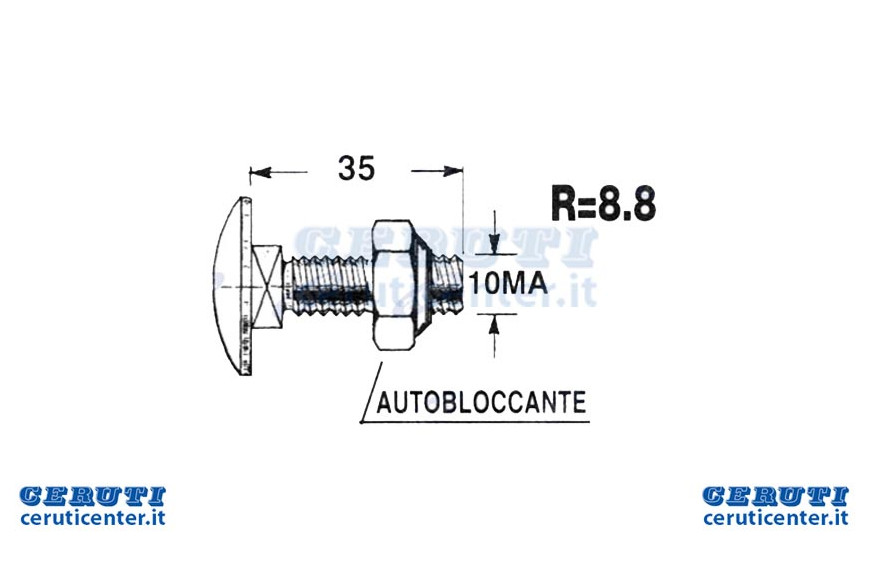 Bullone M10X35 (+ Dado R8.8) Per Coltello Carromiscelatore