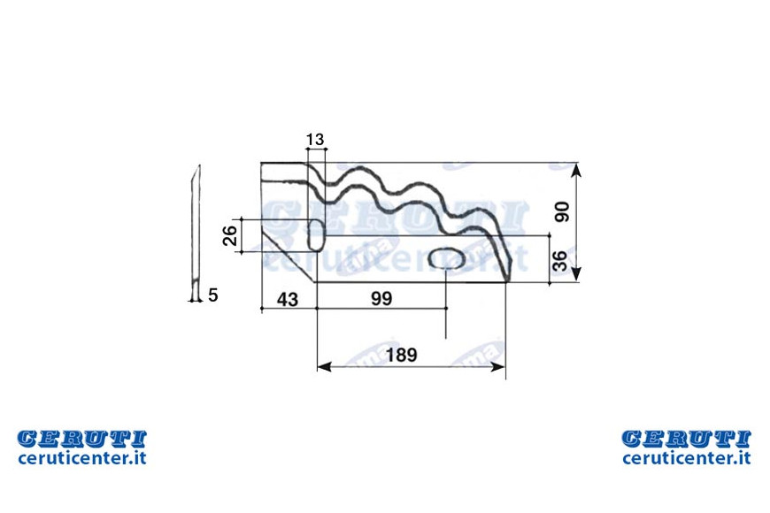 Couteau à Wagon Mixer 189X90X5 Dx