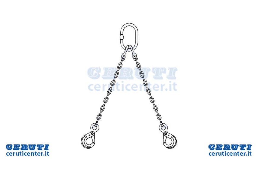 Tirante Catena 2 Bracci L  2000Mm, Ø 8Mm - Ama