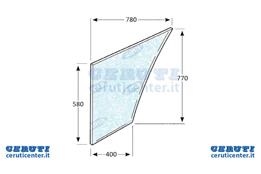 Cristal puerta inferior adaptable y un Ford Nh Ref. 82002181