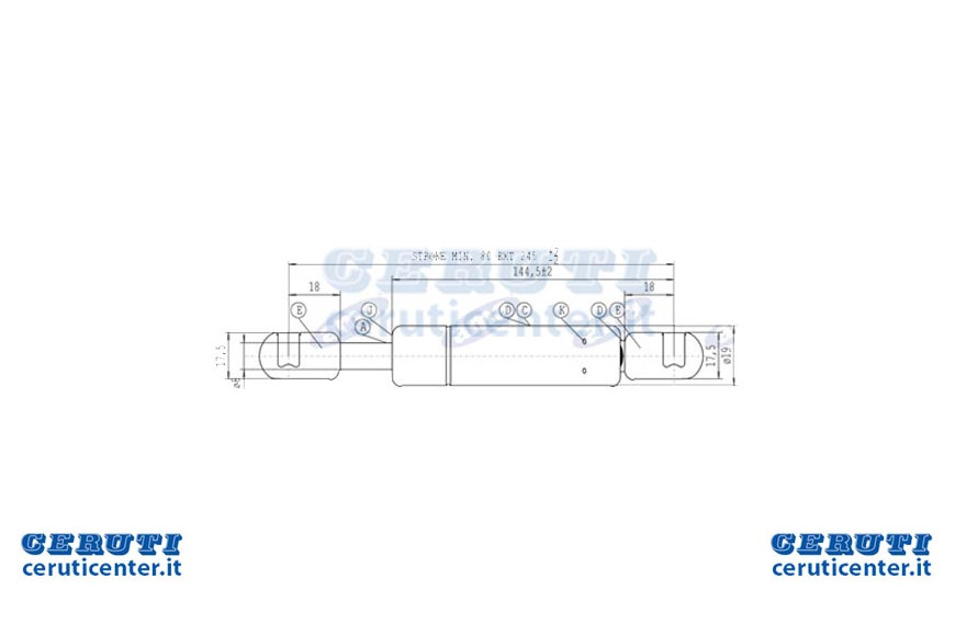 Spring A Gas Stabilus Extension Max 245 Mm 600N