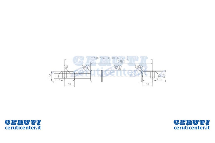 Spring A Gas Stabilus Extension Max 373.5 Mm 100N