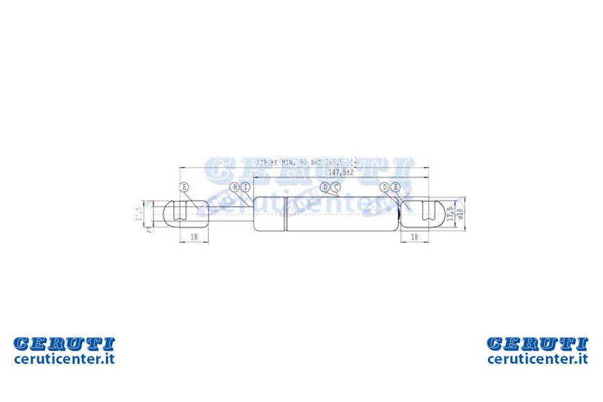 Spring A Gas Stabilus Extension Max 265.5 Mm 200N