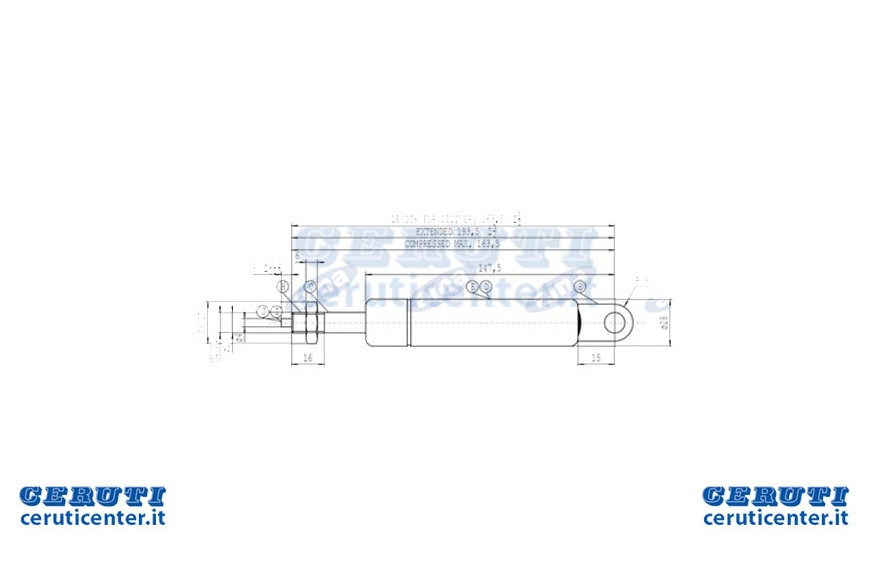 Gas Spring verrouillables Stabilus Extension Max 195,5 Mm 400N