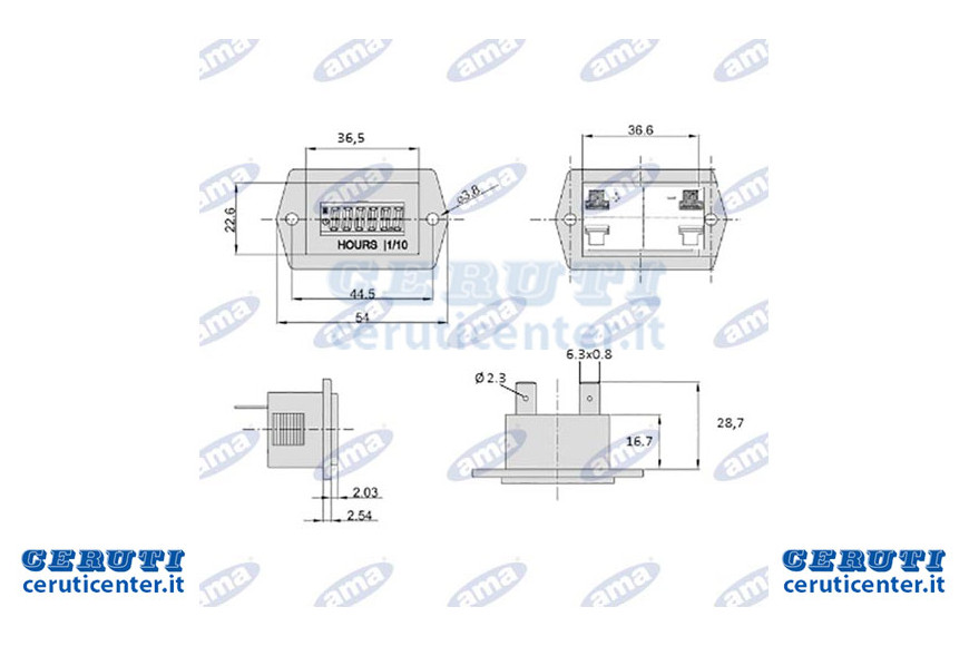 Contador de hora LCD 10-28V