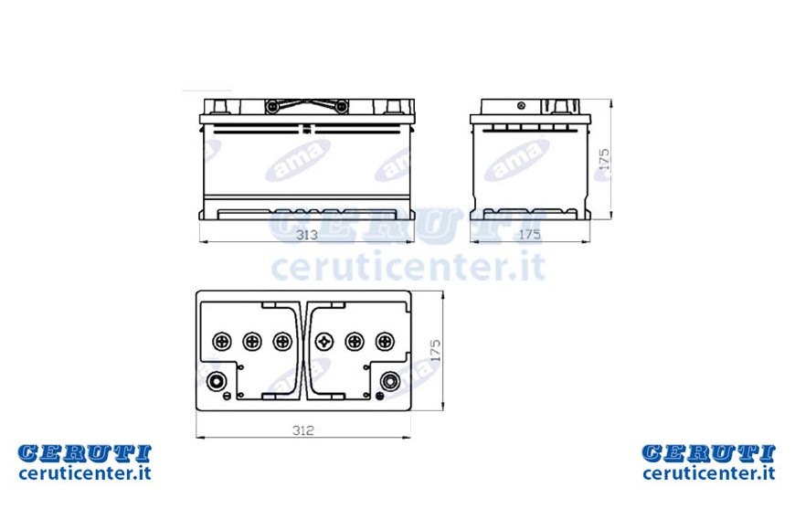 Batterie 85Ah 850A 313X175X175 Dx