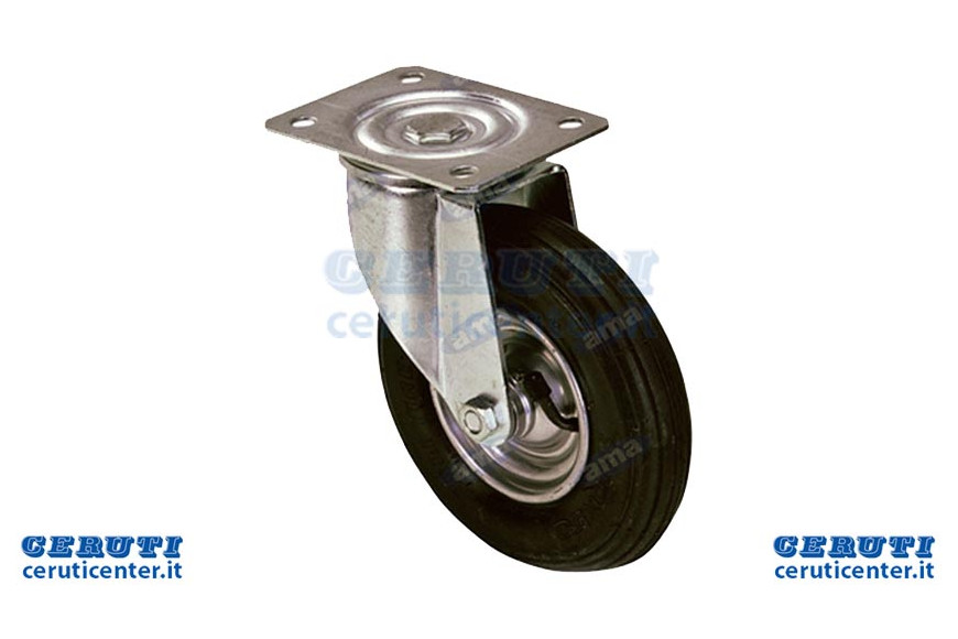 Roue pneumatique Ø 200 mm avec support pivotant
