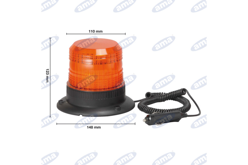 Girofaro A Led A Base Magnetica 12-80 V - Ama