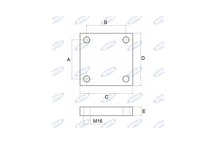 A Weld Plate 130x130, M16