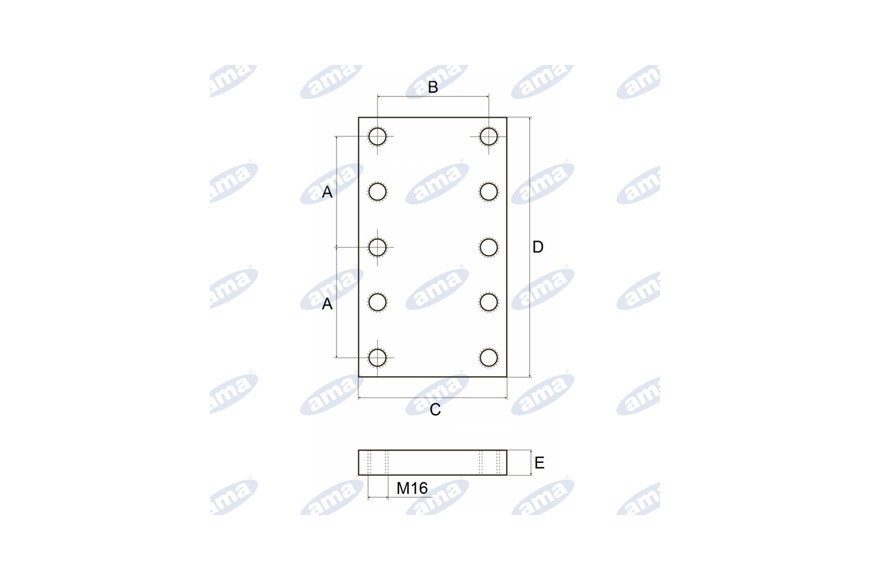 Une plaque de soudure 130X220, M16