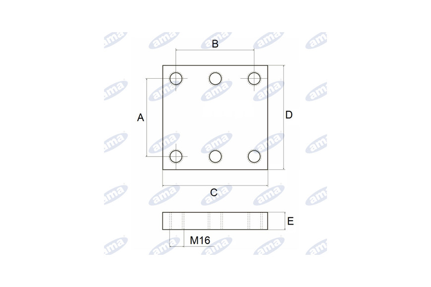 Plaque de soudure 160 X 160, M16