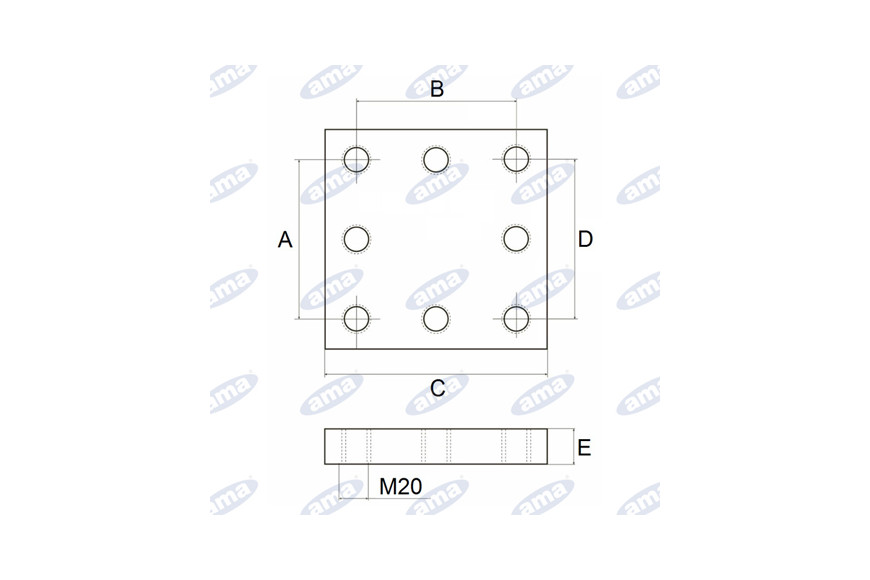 Plaque de soudure 200 X 200, M20