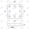 Plaque de soudure 200 X 200, M20