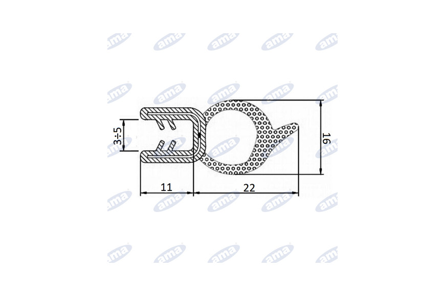 Pour plaque d'étanchéité O ABS avec serpentine De Mm3 à 5 mm
