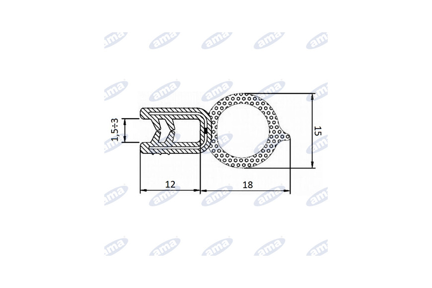 Pour la plaque d'étanchéité S ABS avec serpentine de 1 mm à 3 mm