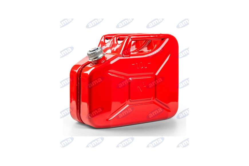 Tanica Di Metallo 10L, Rossa Con Tappo A Vite