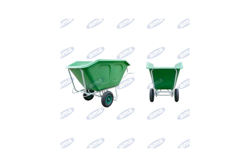 Brouette 500Lt - Capacité plastique vert 500Lt / 300 kg Poids 41,6 2 Roues