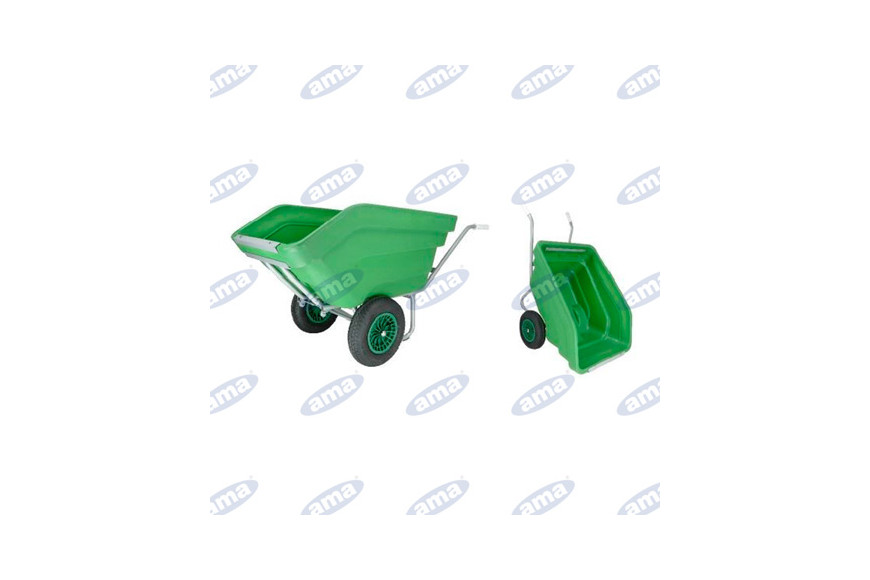 Carriola 300Lt - Plastica Verde Capacità 300Lt/300Kg Peso 26Kg 2 Ruote