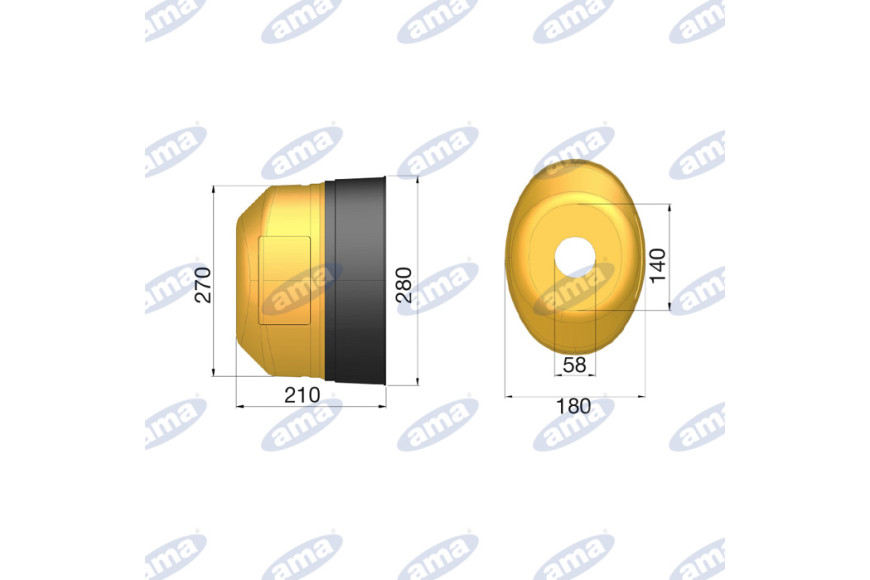 Controcuffia  Con 1 Sportello Lunghezza 210 Mm - Ama