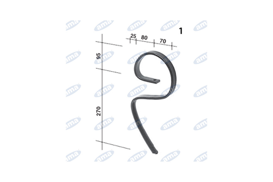 25x8 Spring arrière Non forée