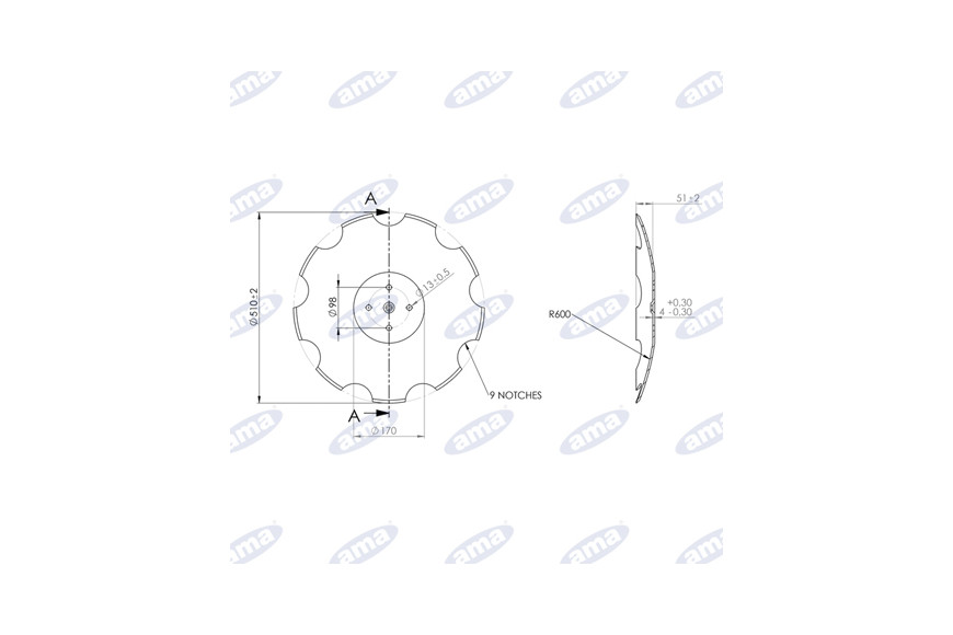 Disque 510X4 D 4F 13 98 Le R600
