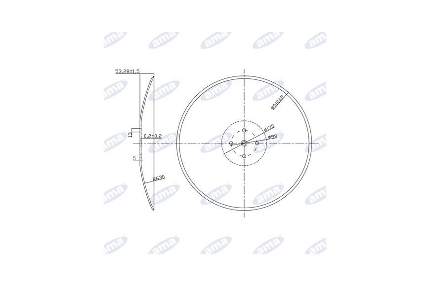 Disco 510 Convex, lisse Sp. 5 mm